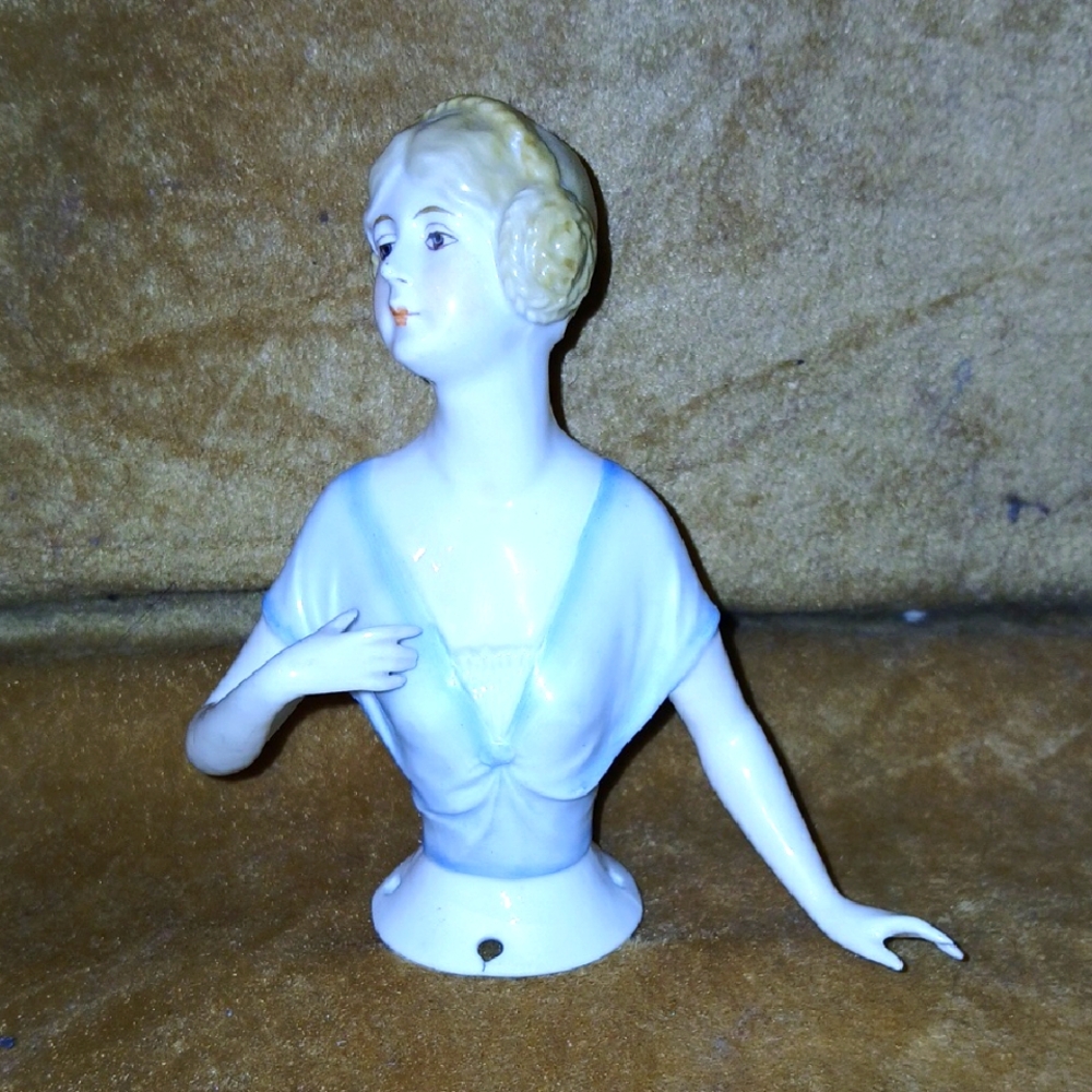 Vintage 1/2 Doll German Porcelain Lady Bust Figurine